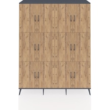 Hyperion Gardrop 10 Raflı 12 Kapaklı 176x44x221 Antrasit-çam/antrasit Çam/antrasit