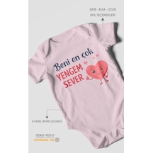 Morivokids Beni En Çok Yengem Sever Kısa Kollu Bebek Body %100 Pamuk Bebe Pembe