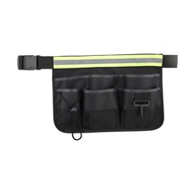 Symbee Siyah Reflektörlü Bahçe Aleti Bel Çantası - Ergonomik 600d Oxford Kumaş, Kolay Temizlenir, Geniş Hafıza, Çiftçi Bahçe Çalışması İçin