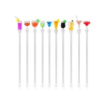 Novahub 10 Adet Karışık Karıştırma Pota Bar Puddler Muddler Sticks Karıştırıcı Swizzle Kokteyl Seçtikleri