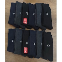 Leement Socks Erkek 12 Çift Kışlık Kalın Havlu Çorap Pamuklu Çok Renkli