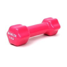 Delta 1 KG x 1 Adet Deluxe Pvc Kaplama Fuşya Demir Dambıl