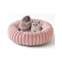 Gateesat Bej 60cm Ekstra Büyük Yıkanabilir Yatak Tüylü Köpek Kedi Yatağı