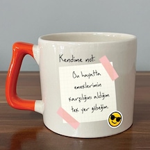 Kendime Not: Bu Hayatta Emeklerimin Karşılığını Baskılı Turuncu Kulplu D Kupa