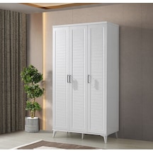 GuneyStore Paris 3 Kapaklı Komple MDF Beyaz Gardırop