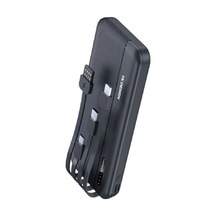 10000 Mah Micro Type-c Usb Lightning 4 Kablolu Hızlı Kablosuz Şarj Powerbank 5365