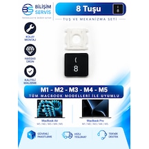 Apple Uyumlu Macbook Pro & Air M1-m2-m3-m4-m5 Yedek Rakam Ve Özel Sembol Tuş + Mekanizma / 8 Tuşu