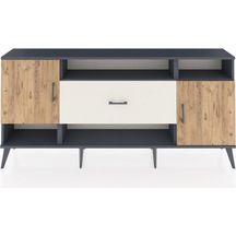 Arges Konsol 5 Raflı Tek Çekmeceli 2 Kapaklı 176x30x83 Antrasit-çam/aytaşı Çam/aytaşı
