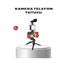 Drnds Video Çekim Kiti Tripod Led Işık Harici Mikrofon Ve Bluetooth Kumanda Seti Çok Renkli