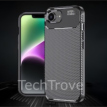 Apple Uyumlu iPhone 16e Kılıf Kamera Korumalı Darbe Emici Karbon Fiber Desenli Renk Atmaz Silikon Kapak