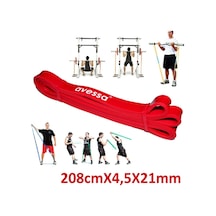 Nk Spor 1 Adet Direnç Lastiği 208cm X 2,5x21mm 5,5-7kg Latex Pilates Yoga Spor Egzersiz Fizik Kırmızı