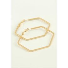 Flzdgnkr Beşgen Halka Küpe 4 Cm-sarı çok renkli