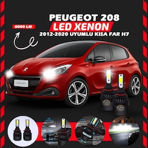 Peugeot 208 2012-2020 Kısa Far Uyumlu Şimşek Etkili Led Xenon Light Series H7
