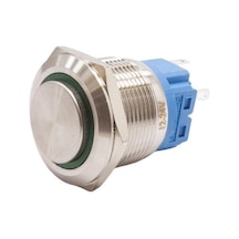 Motorobit 22B-G1Z-E 22Mm Çıkık Anahtarlı Işıklı Metal Buton - Yeşil