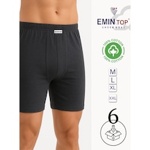 Mercan Erkek Boxer Short 6'lı - Antrasit Boxer Şort Gri