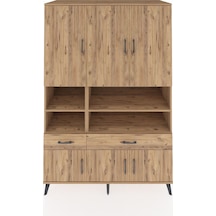 Kronos Dolap 8 Raflı 2 Çekmeceli 6 Kapaklı 132x59x195 Çam-çam/çam Atlas Çam/atlas Çam