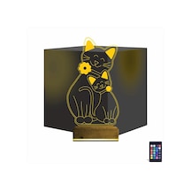 Luvivia Sevimli Kedi 3d Lamba - Masa Gece Lambası Şeffaf