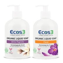 Ecos3 Organik Floral Sıvı Sabun 500 ML + Beyaz Manolya Sıvı Sabun 500 ML
