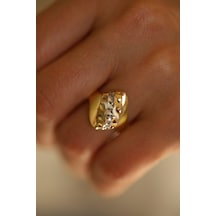 14 Ayar Altın Taşsız Kalemli Anne Yüzük 9 - Yzk26867