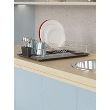 Suntel Tezgah Üstü Bulaşıklık Ve Bardaklık Gri
