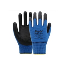 Beybi PN3 Zebra Polyester Örme Nitril İş Eldiveni 288 Çift (Koli) – Mavi - Siyah