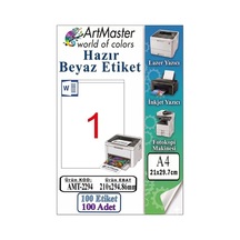 A4 Hazır Beyaz Etiket 210x294.86 Mm 100 Sayfa 1 Paket 1 Li Kendinden Yapışkanlı Fotokopi Lazer İnkjet Kağıdı Yazıcılar