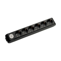 Viko Multi-let 6'lı Grup Priz Anahtarlı Topraklı Çocuk Korumalı Klemensli Siyah - 90137600