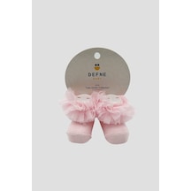 Defne Baby Yenidoğan Kız Bebek Tül Detaylı Tütü Yumuşak Pembe Patik Çorap Seti Pembe