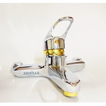 Krom Gold Banyo Duş Musluğu Bataryası Sıcak Soğuk Çift Su Girişli Diğer