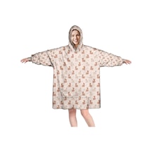 Horse Desenli Giyilebilir Battaniye Hoodie, Unisex Kalın Flanel, Kapüşonlu,sıcak Rahat-a17 Horse Retro Daisy