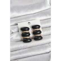 Siyah Vintage Model Gold Renk Kadın Küpe Çok renkli