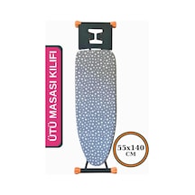 Asev Home Ütü Masası Kılıfı Keçeli İpli Stoperli Büyük Boy 55x140 Cm Ahter Gri Çok Renkli