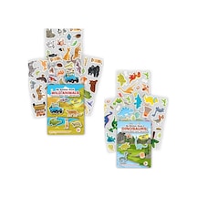 My Sticker Book '' Vahşi Hayvanlar-dinozorlar'' , 2li Set Tükenmeyen Sticker Kitabım