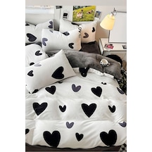 Çarşafı Lastikli Tek Kişilik Çift Taraflı Nevresim Takımı Tekblackwhite