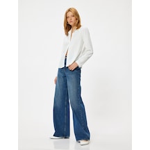 Koton Uzun Kollu Saten Gömlek Slim Fit Klasik Yaka Beyaz 5wak60006pw Beyaz