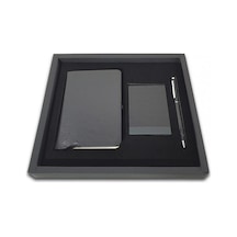 Siyah Vip Set - 9X14 Not Defteri - Touch Pen Tükenmez