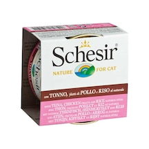 Schesir Ton Balıklı Tavuklu Prinçli Konserve Yetişkin Kedi Maması 85 G