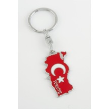 Ay - 155 - Yıldız Metal - Csmo-tex - Anahtarlık Kırmızı