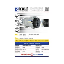 KALE 349740 KLİMA KOMPRESÜRÜ PUNTO-EGEA 16-500L