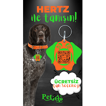Petjoo 26.Hertz Yeşil-Turuncu Qr'lı Köpek Künyesi