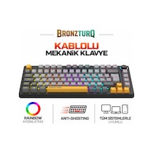 Bronzturq Mk1115 Rainbow Antı-ghosting Kablolu Mekanik Klavye