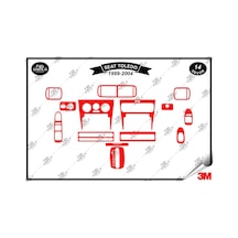 Seat Toledo 1999-2004 Torpido Konsol Trim Göğüs Maun Kaplama Set 14 Parça Kırmızı