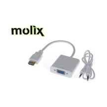 Molix Hdmi To Vga Çevirici Dönüştürücü + Ses Kablosu (500004998)