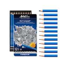 Staedtler 100 G12 Mars Lumograph Kurşun Kalem 12'li Metal Kutuda 8b, 7b, 6b, 5b, 4b, 3b, 2b, B, Hb, F, H, 2h 124-Pembe