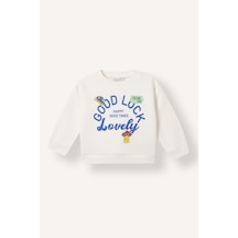 Defacto Oversize Bisiklet Yaka Baskılı Sweatshirt Erkek Bebek I4137a526wner118 Ekru-er118