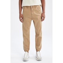 Normal Bel Boru Paça Jogger Jean Pantolon Kahverengi Normal Bel Boru Paça Jogger Jean Pantolon Kahverengi