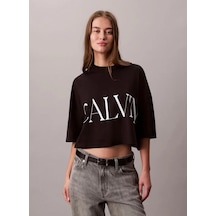 Calvin Klein Jeans Calvin Klein Kısa Grafik Baskılı Kısa Kollu Kadın Siyah T-shirt Lv047d206g-ub1 SIYAH