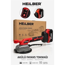 Heilber Ba011512 21v Akülü Fayans Tokmağı Çift Bataryalı Kademeli Vakumlu Seramik Döşeme Titreşim Makinesi