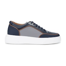 Tamer Tanca Erkek Hakiki Deri Lacivert Sneakers & Spor Ayakkabı 1092 202501 Erk Ayk Y25 Lacı Mt/byz Fltr/grı Lacivert