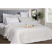 Alyans Ekru Mikro Çift Kişilik Yatak Örtüsü Ekru